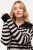 Ulla Popken Striped Troyer Collar Sweater Black - Sudaderas y hoodies - Sudaderas, Hoodies y Punto Cómodos