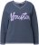 Ulla Popken Houston Textured Lettering Sweatshirt Navy - Sudaderas y hoodies - 
