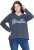 Ulla Popken Houston Textured Lettering Sweatshirt Navy - Sudaderas y hoodies - 