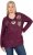 Ulla Popken Metallic Print Extra Soft Christmas Sweatshirt Dark Wine Red - Sudaderas y hoodies - 