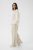 Kaffe Curve Sirana Pants Beige Melange/Black Stripe - Pantalones de tela - 
