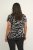 Kaffe Curve Sonna Stanley Top Negro/Antique Estampado de cebra - Camisetas - 