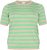 Kaffe Curve Lizzy Jersey a rayas Gris pluma jaspeado/Verde - Camisetas estampadas para mujer - 