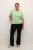 Kaffe Curve Lizzy Jersey a rayas Gris pluma jaspeado/Verde - Camisetas estampadas para mujer - 