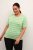 Kaffe Curve Lizzy Jersey a rayas Gris pluma jaspeado/Verde - Camisetas estampadas para mujer - 