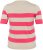 Kaffe Curve Lizzy Jersey a rayas Beige/Frambuesa - Camisetas estampadas para mujer - 