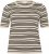 Kaffe Curve Lizzy Jersey a rayas Beige/Negro a rayas - Camisetas estampadas para mujer - 