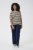 Kaffe Curve Lizzy Jersey a rayas Beige/Negro a rayas - Camisetas estampadas para mujer - 