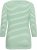 Kaffe Curve Lia Boatneck 3/4 T-Shirt Chalk/Bright Green - Camisetas y tops - 