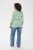 Kaffe Curve Lia Boatneck 3/4 T-Shirt Chalk/Bright Green - Camisetas y tops - 