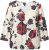 Ulla Popken Rose Print Faux Wrap Top Off-White - Camisetas - 