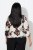 Ulla Popken Rose Print Faux Wrap Top Off-White - Camisetas - 