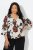 Ulla Popken Rose Print Faux Wrap Top Off-White - Camisetas - 