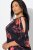 Ulla Popken Botanical Print Cold Shoulder Top Black - Camisetas - 