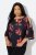 Ulla Popken Botanical Print Cold Shoulder Top Black - Camisetas - 