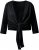 Ulla Popken Versatile Surplice Wrap Tie Hem Bolero Top Black - Camisetas - 