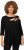 Ulla Popken Asymmetric Petal Cutouts A-line Fit Stretch Knit Top Black - Camisetas - 