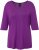 Ulla Popken Rhinestone Detail 3/4 Sleeve Tee Blackberry - Camisetas estampadas para mujer - 