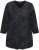 Ulla Popken Animal Print 3/4 Sleeve V-Neck Tee Black - Camisetas - 