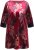 Ulla Popken Velvet Peacock Feather 3/4 Sleeve Tunic Blouse Wine Red - Camisetas - 