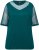 Ulla Popken Sequined Mesh Sleeve Blouse Dark Green - Camisetas - 