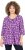 Ulla Popken Snowflake Print 3/4 Sleeve A-Line Tee Dark Purple - Camisetas estampadas para mujer - 