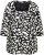 Ulla Popken Scribble Print Square Neck 3/4 Sleeve Tee Black - Camisetas estampadas para mujer - 