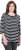 Ulla Popken Striped 3/4 Sleeve A-Line Tee Black - Camisetas - 