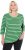 Ulla Popken Striped 3/4 Sleeve A-Line Tee Apple Green - Camisetas - 