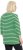 Ulla Popken Striped 3/4 Sleeve A-Line Tee Apple Green - Camisetas - 