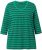 Ulla Popken Striped 3/4 Sleeve A-Line Tee Moss Green - Camisetas - 