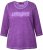 Ulla Popken UNIQUE Embroidered 3/4 Sleeve Tee Purple - Camisetas - 