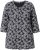 Ulla Popken Graphic Flower A-Line 3/4 Sleeve Tee Black - Camisetas - 