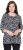 Ulla Popken Graphic Flower A-Line 3/4 Sleeve Tee Black - Camisetas - 