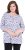 Ulla Popken Graphic Flower A-Line 3/4 Sleeve Tee Lavender - Camisetas - 