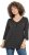 Ulla Popken Glitter Stripe 3/4 Sleeve Tee Anthracite - Camisetas estampadas para mujer - 