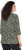Ulla Popken Pleated Floral Print 3/4 Sleeve Tee Pond Green - Camisetas estampadas para mujer - 