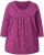 Ulla Popken Pleated Floral Print 3/4 Sleeve Tee Raspberry - Camisetas estampadas para mujer - 