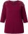 Ulla Popken Flower Epaulet 3/4 Sleeve Top Dark Cherry Red - Camisetas estampadas para mujer - 
