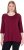 Ulla Popken Flower Epaulet 3/4 Sleeve Top Dark Cherry Red - Camisetas estampadas para mujer - 