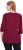 Ulla Popken Flower Epaulet 3/4 Sleeve Top Dark Cherry Red - Camisetas estampadas para mujer - 