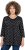 Ulla Popken Flower Print 3/4 Sleeve Tee Black - Camisetas - 