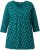 Ulla Popken Flower Print 3/4 Sleeve Tee Teal Green - Camisetas - 