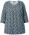 Ulla Popken Graphic Print Pleated 3/4 Sleeve Tee Atlantic Blue - Camisetas - 