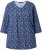 Ulla Popken Graphic Print Pleated 3/4 Sleeve Tee Blue - Camisetas - 