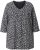 Ulla Popken Snowflake Print 3/4 Sleeve Tee Black - Camisetas - 