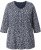 Ulla Popken Snowflake Print 3/4 Sleeve Tee Navy - Camisetas - 