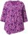 Ulla Popken Ribbon Print 3/4 Sleeve Asymmetric Tee Light Plum - Camisetas estampadas para mujer - 