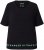 Ulla Popken Classic Fit Half-Sleeve Crew Neck T-shirt With Hem Inscription Black - Camisetas estampadas para mujer - 