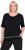 Ulla Popken Classic Fit Half-Sleeve Crew Neck T-shirt With Hem Inscription Black - Camisetas estampadas para mujer - 